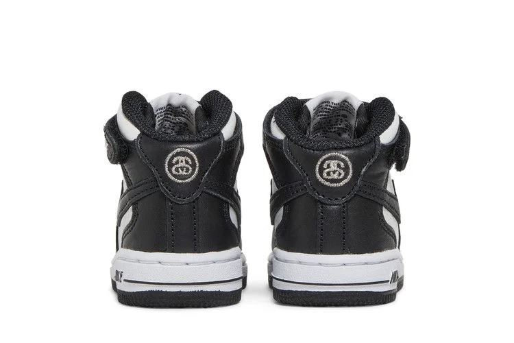 Кроссовки Stussy x Nike Air Force 1 Mid TD 'Black White'