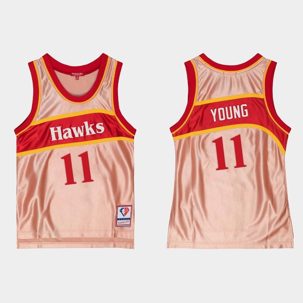 atlanta-hawks-11-trae-young-75th-anniversary-rose-gold-jersey