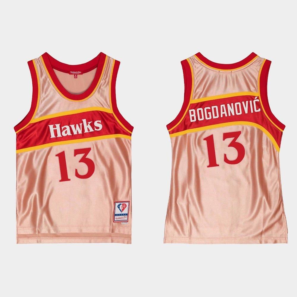 atlanta-hawks-13-bogdan-bogdanovic-75th-anniversary-rose-gold-jersey