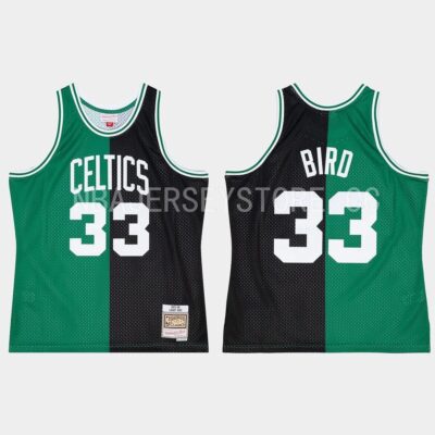 1985-86-Boston-Celtics-33-Larry-Bird-Hardwood-Classics-Black-Green-Split-Jersey