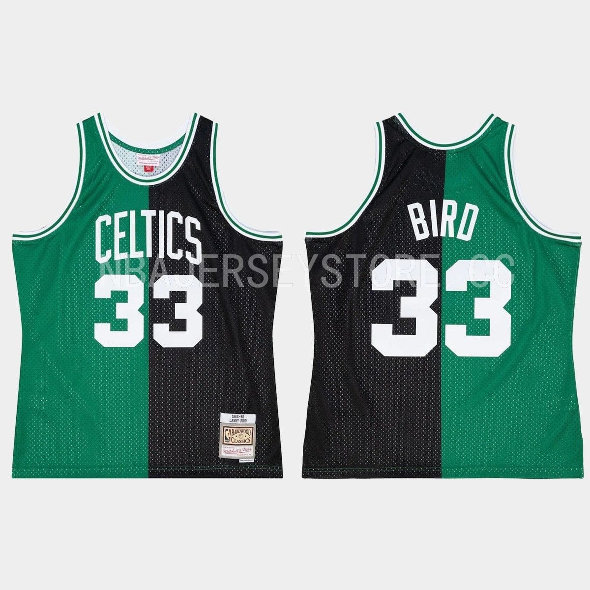 1985-86-boston-celtics-33-larry-bird-hardwood-classics-black-green-split-jersey