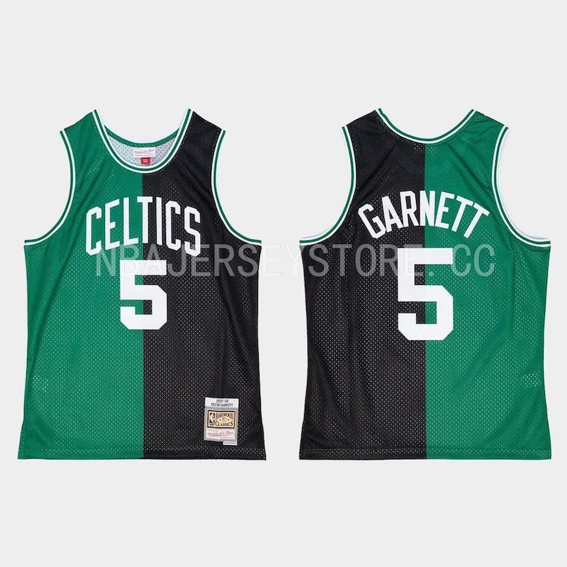 2007-08-boston-celtics-5-kevin-garnett-hardwood-classics-black-green-split-jersey