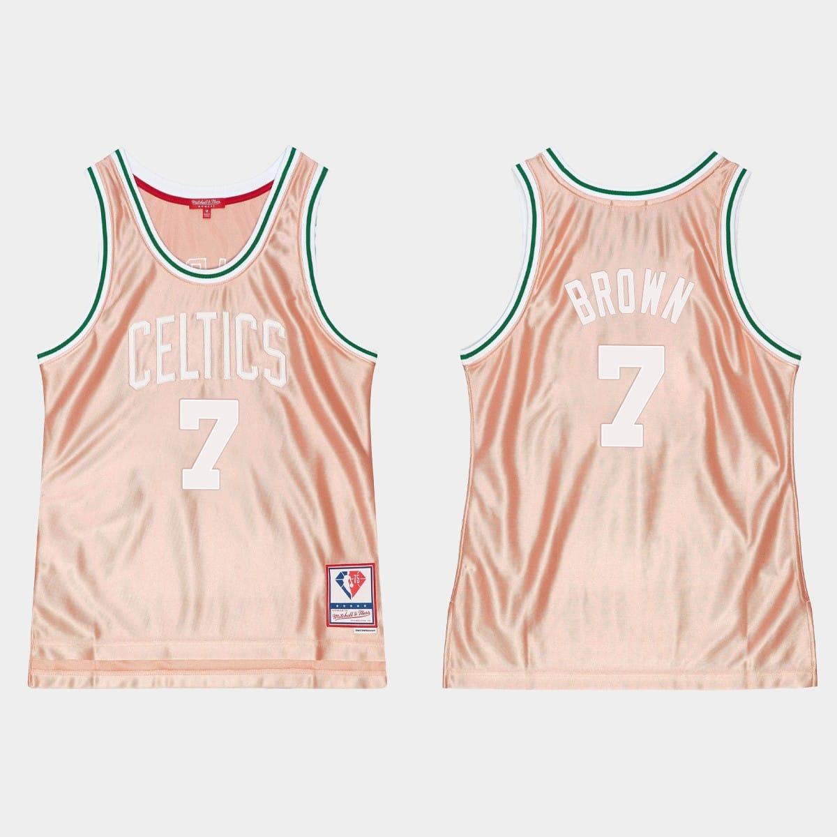 1985-86-boston-celtics-7-jaylen-brown-75th-anniversary-rose-gold-jersey