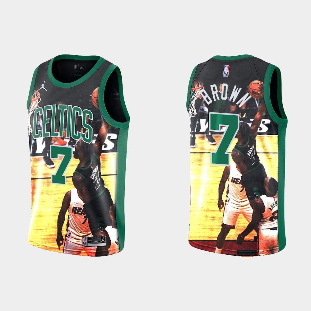 boston-celtics-7-jaylen-brown-monster-dunk-over-bam-adebayo-green-jersey