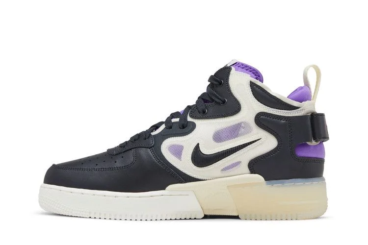 Кроссовки Nike Air Force 1 Mid React 'Off Noir Action Grape'