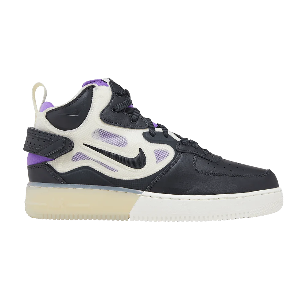 Кроссовки Nike Air Force 1 Mid React 'Off Noir Action Grape'