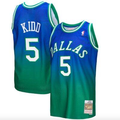 1994-95-Dallas-Mavericks-5-Jason-Kidd-Mitchell-Ness-Fadeaway-GreenNavy-Jersey-1