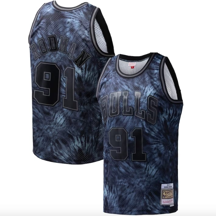 1995-96-chicago-bulls-91-dennis-rodman-mitchell-amp-ness-tie-dye-black-jersey