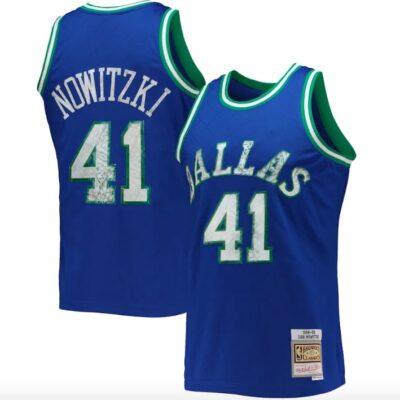 1996-97-Dallas-Mavericks-41-Dirk-Nowitzki-NBA-75th-Anniversary-Diamond-Blue-Jersey-1