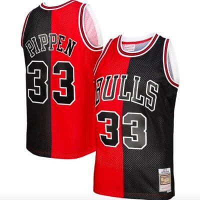 1997-98-Chicago-Bulls-33-Scottie-Pippen-Mitchell-Ness-Split-RedBlack-Jersey-1