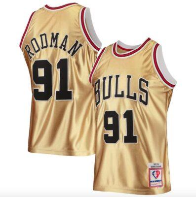 1997-98-Chicago-Bulls-91-Dennis-Rodman-75th-Anniversary-Hardwood-Classics-Gold-Jersey-1