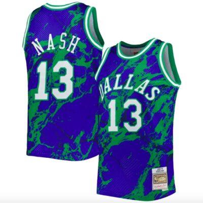 1998-99-Dallas-Mavericks-13-Steve-Nash-Mitchell-Ness-Marble-Blue-Jersey-1
