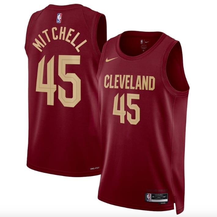 2022-23-cleveland-cavaliers-45-donovan-mitchell-icon-burgundy-jersey