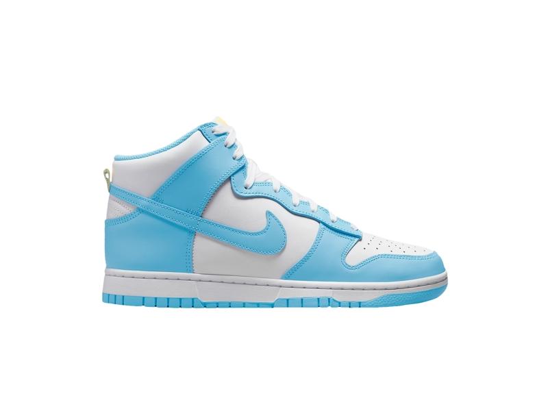 Nike dunk high blue and yellow sale