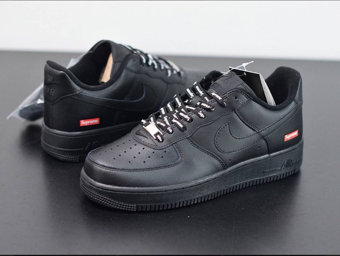 Supreme x Nike Air Force 1 Low Box Logo Black CU9225 001