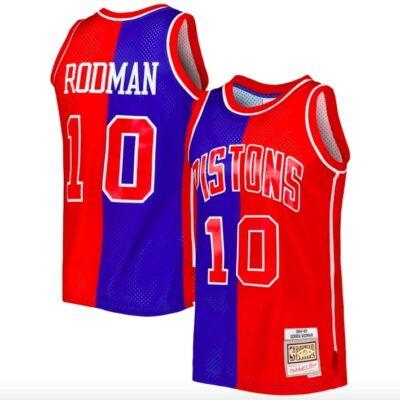 1988-89-Detroit-Pistons-10-Dennis-Rodman-Mitchell-Ness-Split-BlueRed-Jersey-3