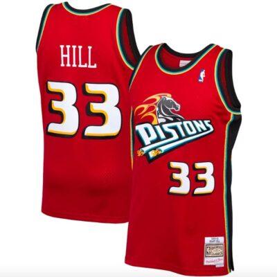 1999-00-Detroit-Pistons-33-Grant-Hill-Mitchell-Ness-Swingman-Red-Jersey-1