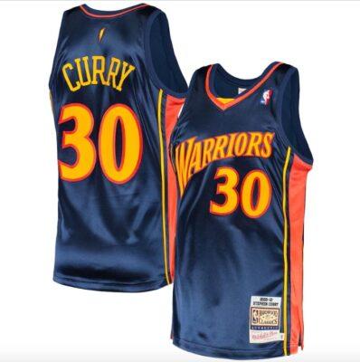 2009-Golden-State-Warriors-30-Stephen-Curry-Mitchell-Ness-Authentic-Navy-Jersey-1