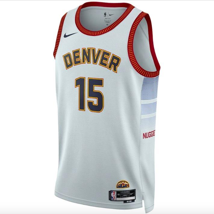 2022 23 Denver Nuggets 15 Nikola Jokic Nike City Silver Jersey