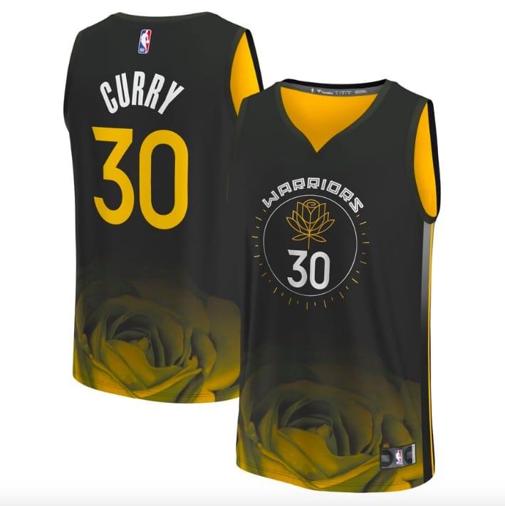 2022 23 Golden State Warriors 30 Stephen Curry Fast Break City Black Jersey