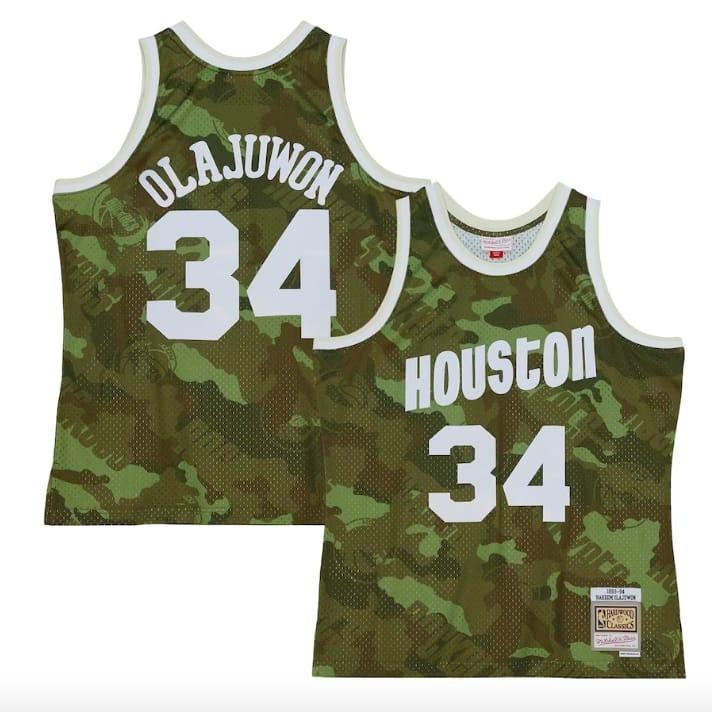 1993-94-houston-rockets-34-hakeem-olajuwon-mitchell-amp-ness-ghost-green-camo-jersey