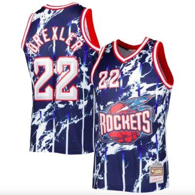 1996-97-Houston-Rockets-22-Clyde-Drexler-Mitchell-Ness-Marble-Navy-Jersey-1
