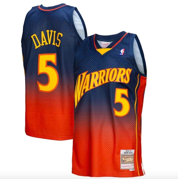 2006-07-golden-state-warriors-5-baron-davis-mitchell-amp-ness-fadeaway-navy-orange-jersey