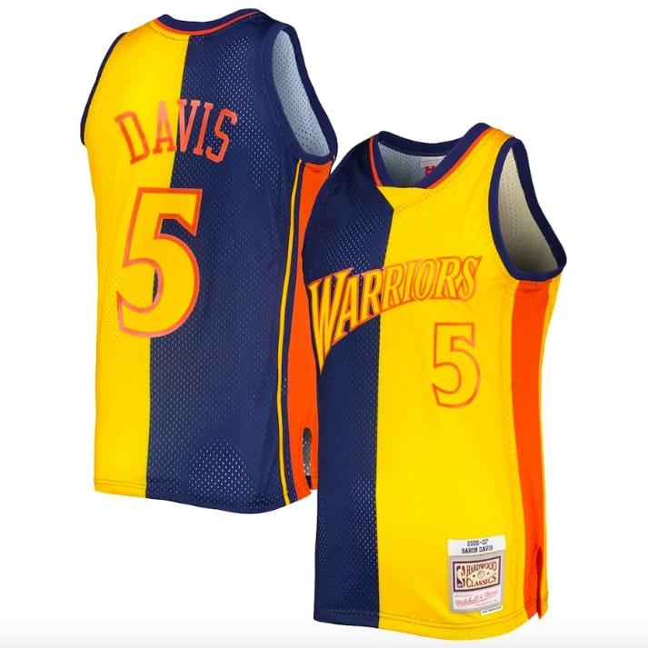 2006-07-golden-state-warriors-5-baron-davis-mitchell-amp-ness-split-navy-gold-jersey