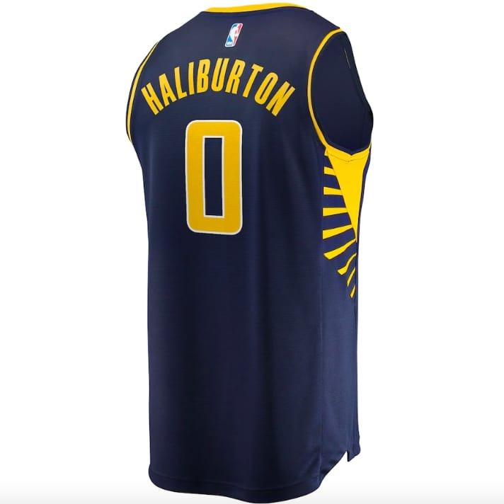 Баскетбольная джерси 2021-22 Indiana Pacers  #0 Tyrese Haliburton Fast Break City Blue Jersey