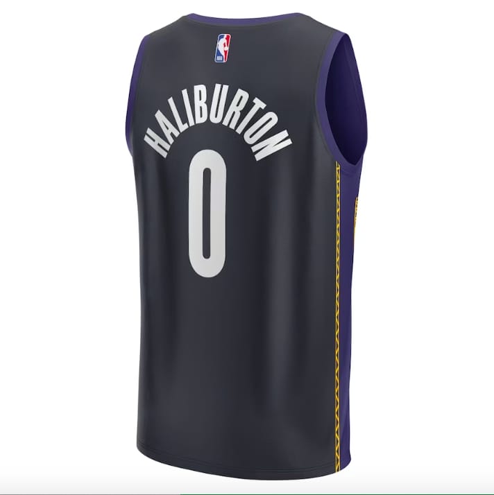 Баскетбольная джерси 2022-23 Indiana Pacers  #0 Tyrese Haliburton Fast Break City Blue Jersey