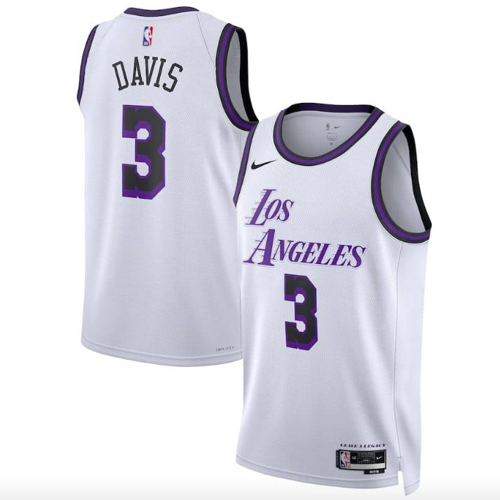 2022 23 LA Lakers 3 Anthony Davis Swingman City White Jersey