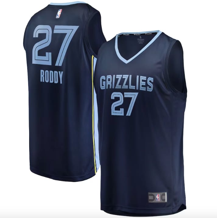 2022-nba-draft-first-round-pick-memphis-grizzlies-27-david-roddy-fast-break-icon-navy-jersey