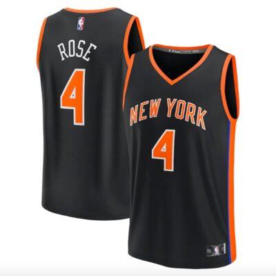 2022-23-New-York-Knicks-4-Derrick-Rose-Fast-Break-City-Black-Jersey-3