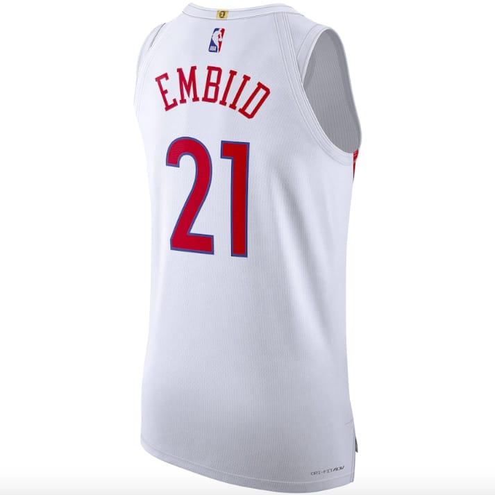 2022 23 Philadelphia 76ers 21 Joel Embiid Authentic City White Jersey