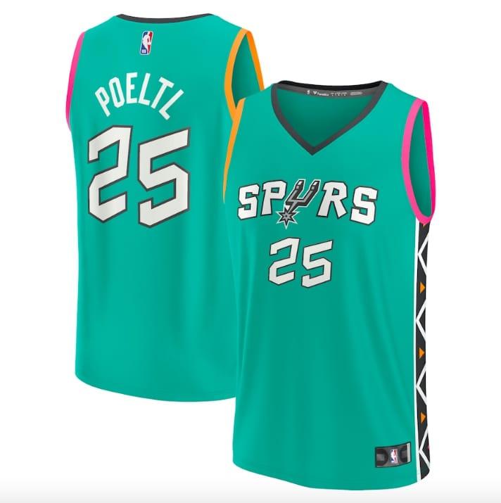 2022-23-san-antonio-spurs-25-jakob-poeltl-fast-break-city-turquoise-jersey