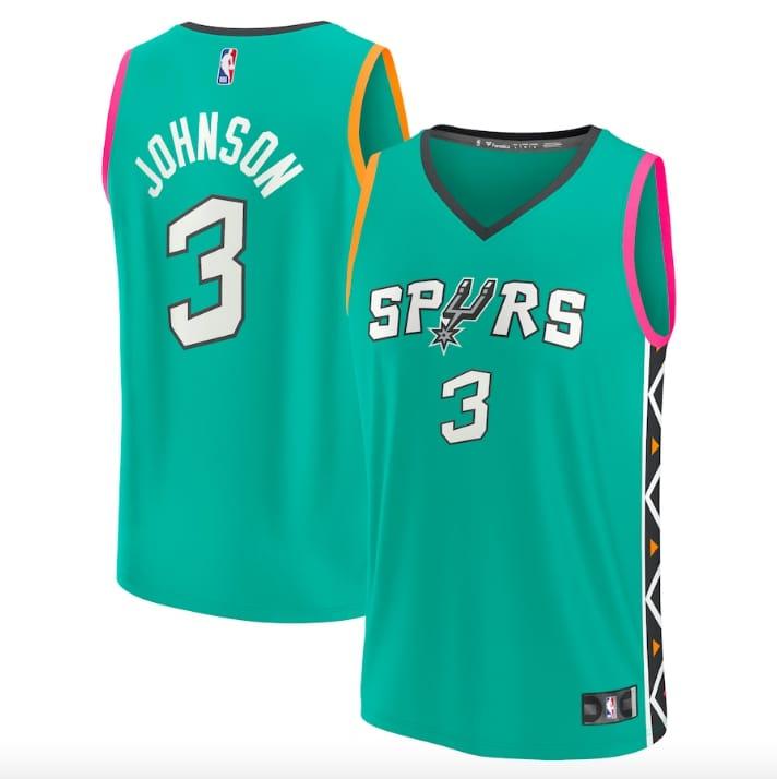 2022-23-san-antonio-spurs-3-keldon-johnson-fast-break-city-turquoise-jersey