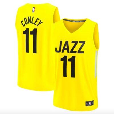 2022-23-Utah-Jazz-11-Mike-Conley-Fast-Break-Icon-Yellow-Jersey-1