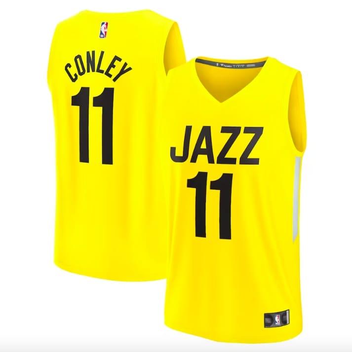 2022-23-utah-jazz-11-mike-conley-fast-break-icon-yellow-jersey