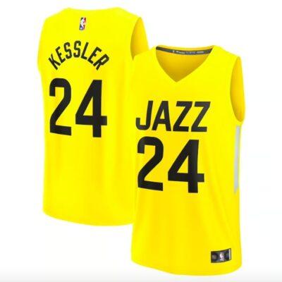 2022-23-Utah-Jazz-24-Walker-Kessler-Fast-Break-Icon-Yellow-Jersey-1