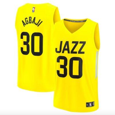 2022-23-Utah-Jazz-30-Ochai-Agbaji-Fast-Break-Icon-Yellow-Jersey-1