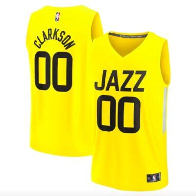 2022-23-Utah-Jazz-00-Jordan-Clarkson-Fast-Break-Icon-Yellow-Jersey-1