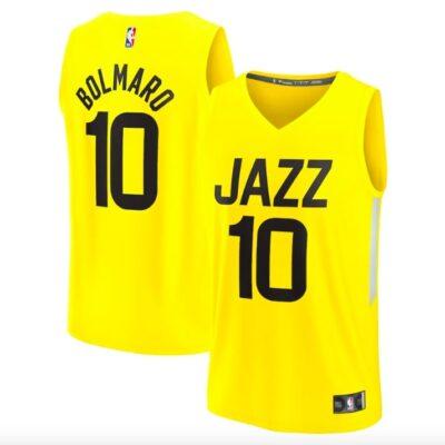 2022-23-Utah-Jazz-10-Leandro-Bolmaro-Fast-Break-Icon-Yellow-Jersey-1