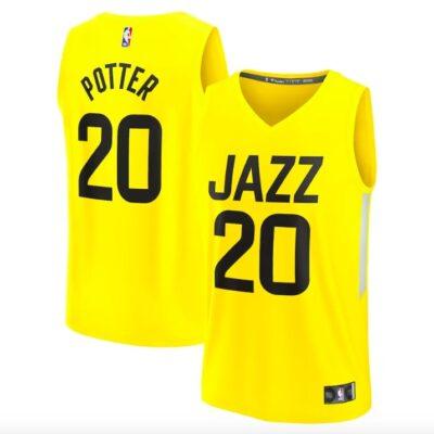 2022-23-Utah-Jazz-20-Micah-Potter-Fast-Break-Icon-Yellow-Jersey-1