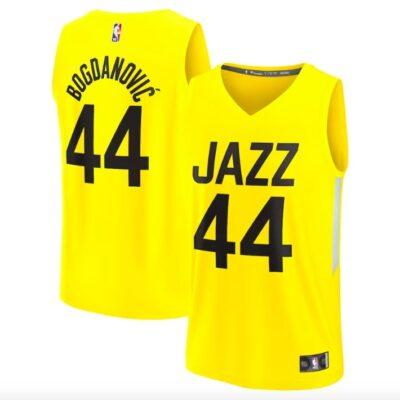 2022-23-Utah-Jazz-44-Bojan-Bogdanovic-Fast-Break-Icon-Yellow-Jersey-1