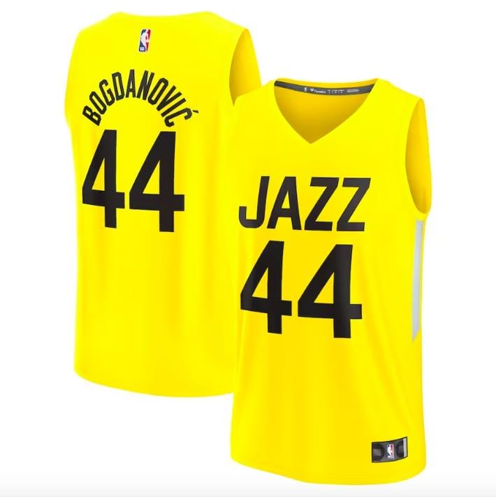 2022-23-utah-jazz-44-bojan-bogdanovic-fast-break-icon-yellow-jersey