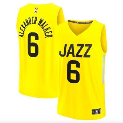 2022-23-Utah-Jazz-6-Nickeil-Alexander-Walker-Fast-Break-Icon-Yellow-Jersey-1