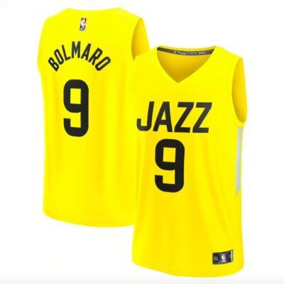 2022-23-Utah-Jazz-9-Leandro-Bolmaro-Fast-Break-Icon-Yellow-Jersey-1