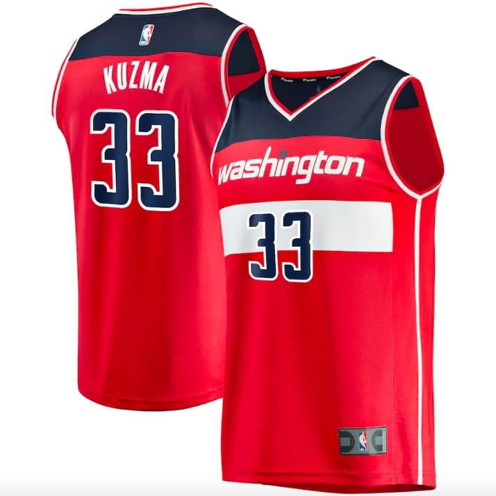 2022-23-washington-wizards-33-kyle-kuzma-fast-break-icon-red-jersey