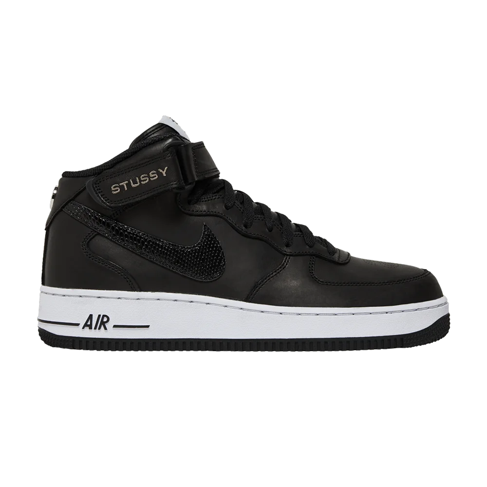 Кроссовки Stussy x Nike Air Force 1 Mid 'Black Snakeskin'