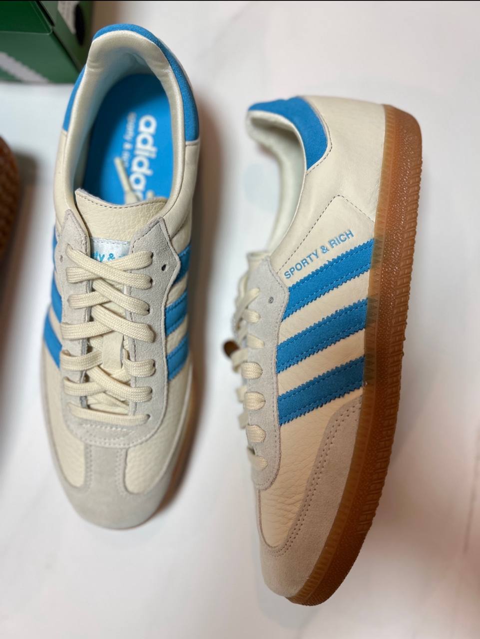 Кроссовки Sporty & Rich x adidas Samba OG Cream Blue купить оригинал ...
